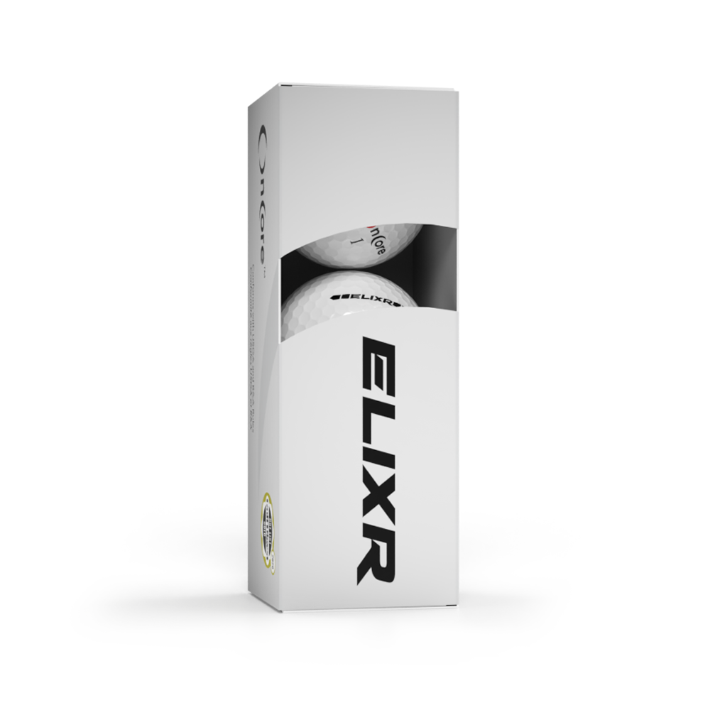sleeve-elixr-white-golf-balls-oncore-golf-2022-new ELIXR Golf Ball - Sleeve - White