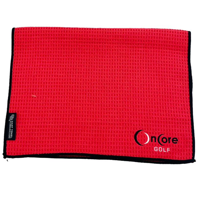 Shop Red Microfiber Towel - OnCore Golf Official Logo - 2024