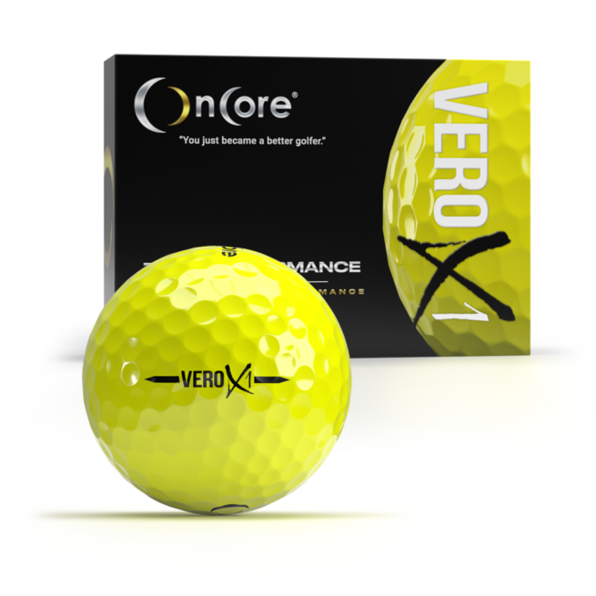 VERO X1 - 2022 - Best Golf Balls OnCore Golf - Yellow