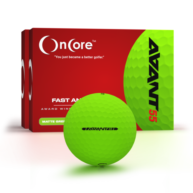 AVANT 55 - 2 Dozen Pack Matte Green Golf Balls - Bundled Savings from OnCore Golf