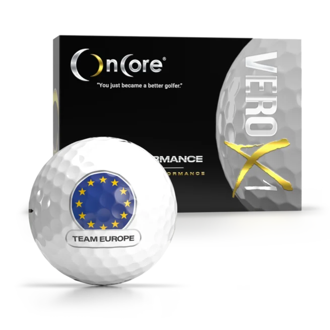 Get the Limited Edition Team Europe Cup Golf Balls - VERO X1 Dozen Custom