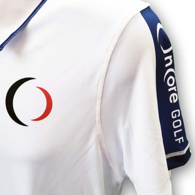 OnCore Performance Sport Golf Polo - White and Blue