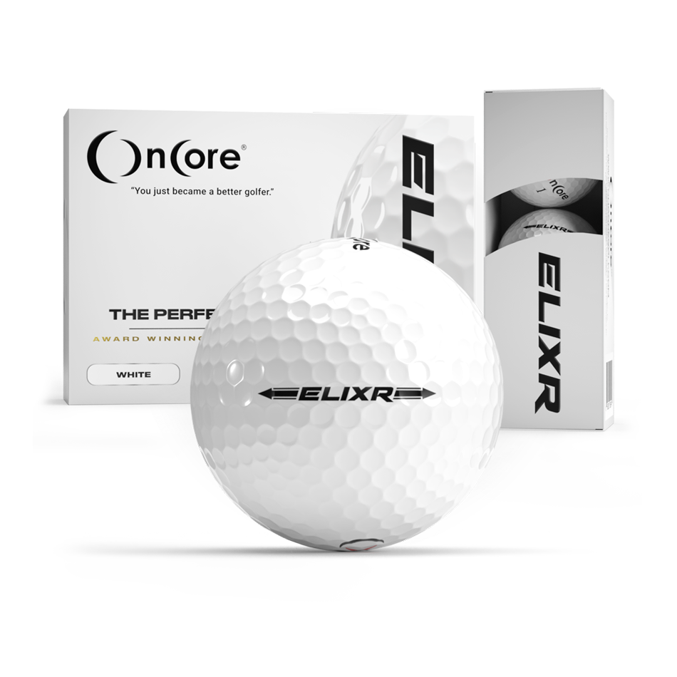 shop-dozen-golf-balls-ELIXR-White-oncore-golf-2022 ELIXR Enhanced - 2022 - Best Golf Ball Dozen White