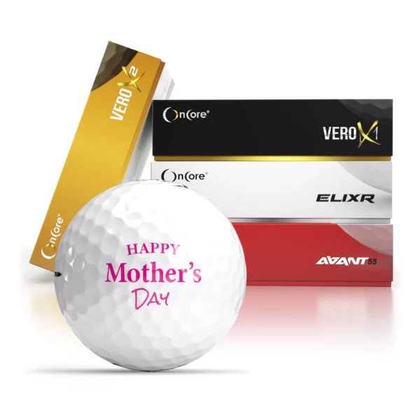 Happy Mother's Day Golf Ball - Custom Dozen from OnCore Golf - White