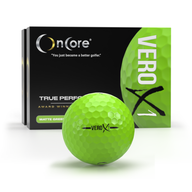 VERO X1 - 2 Pack Special - Matte Green Golf Balls - OnCore Golf