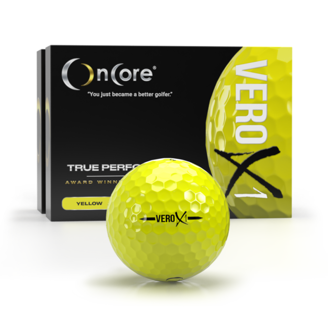 VERO X1 - 2 Pack Special - Yellow Golf Balls - OnCore Golf