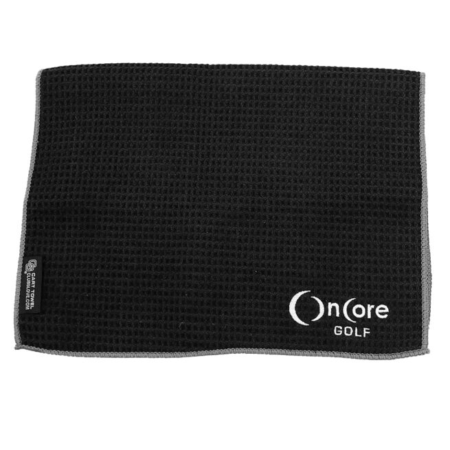 Shop Black Microfiber Towel - OnCore Golf Official Logo - 2024