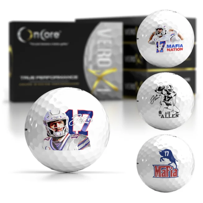 Josh Allen Mafia 4-Pack Bundle Dozen - Buffalo Collectible Golf Balls - VERO X1