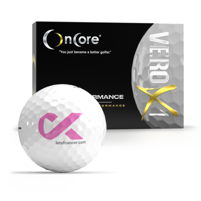 LetsFCancer Ribbon Ball - Official OnCore Golf Balls - VERO X1