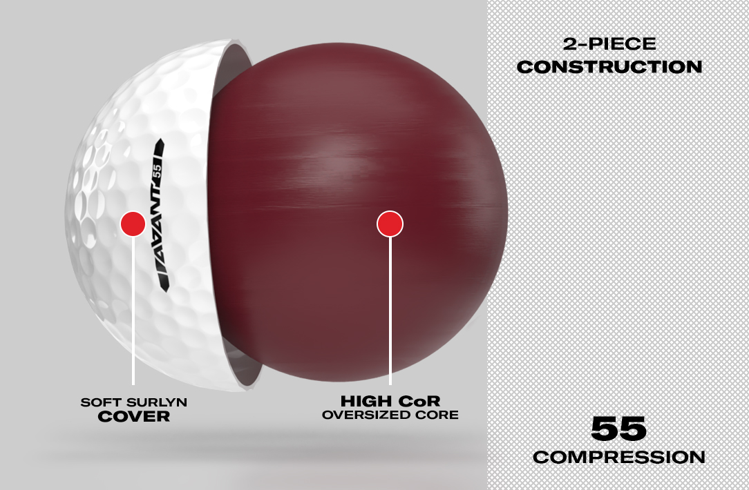AVANT 55 Golf Ball - Low Compression - Super Soft Technology