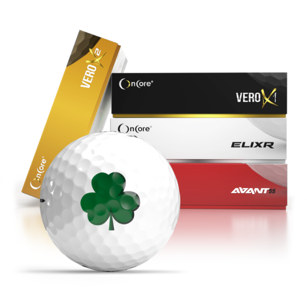 Green Shamrock - St Patrick's Day Golf Balls - OnCore Golf Signature Series