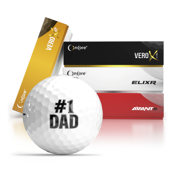 #1 Dad - Father's Day Golf Balls - OnCore Golf Signature Series