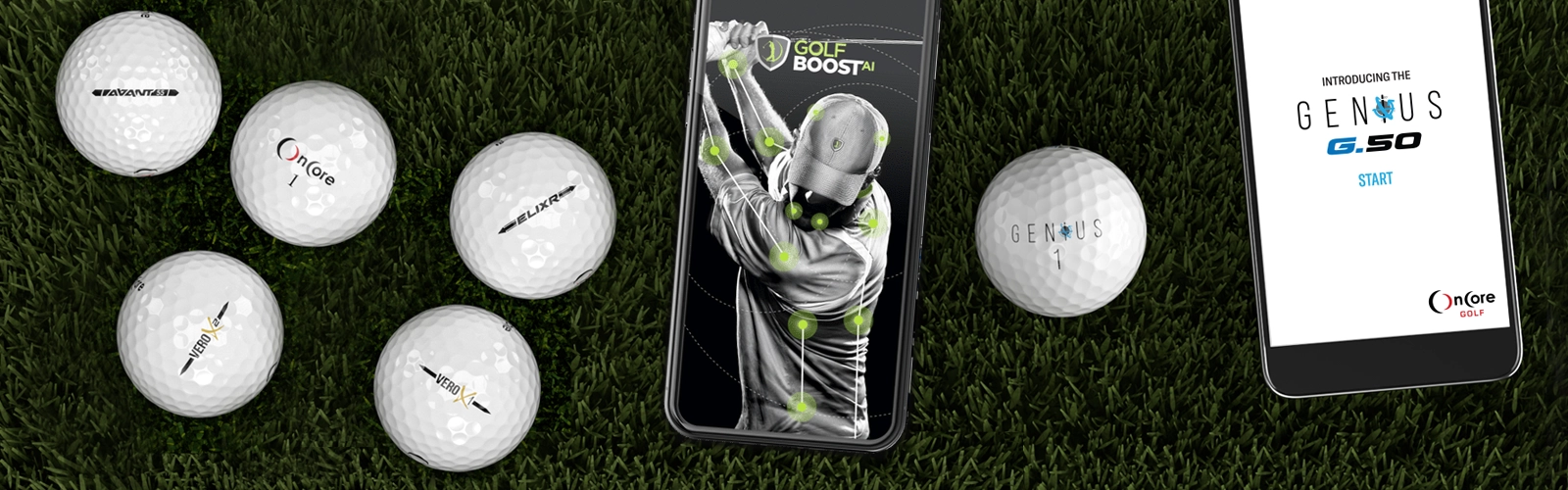 OnCore Golf - Golf Balls, Golf Apps, GENiUS Bluetooth Ball, with Perimeter Weighting Technology