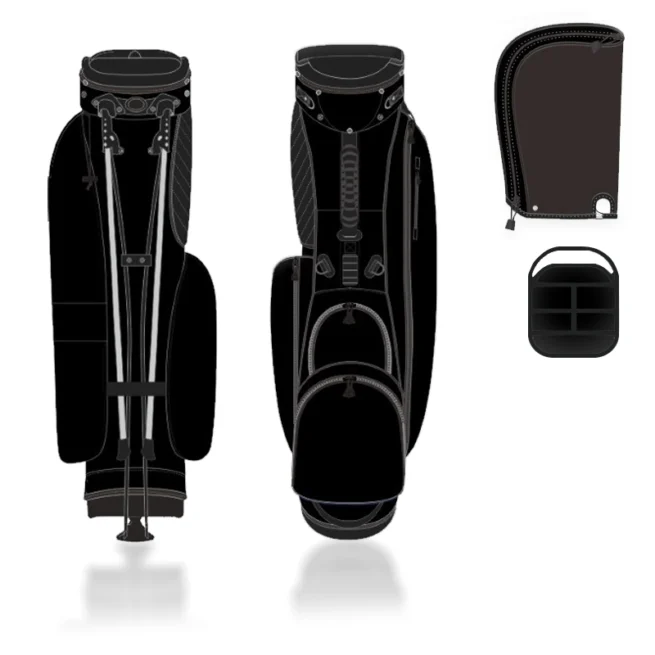 OnCore Golf - Official Black Leather Stand Bag - New for 2023-24