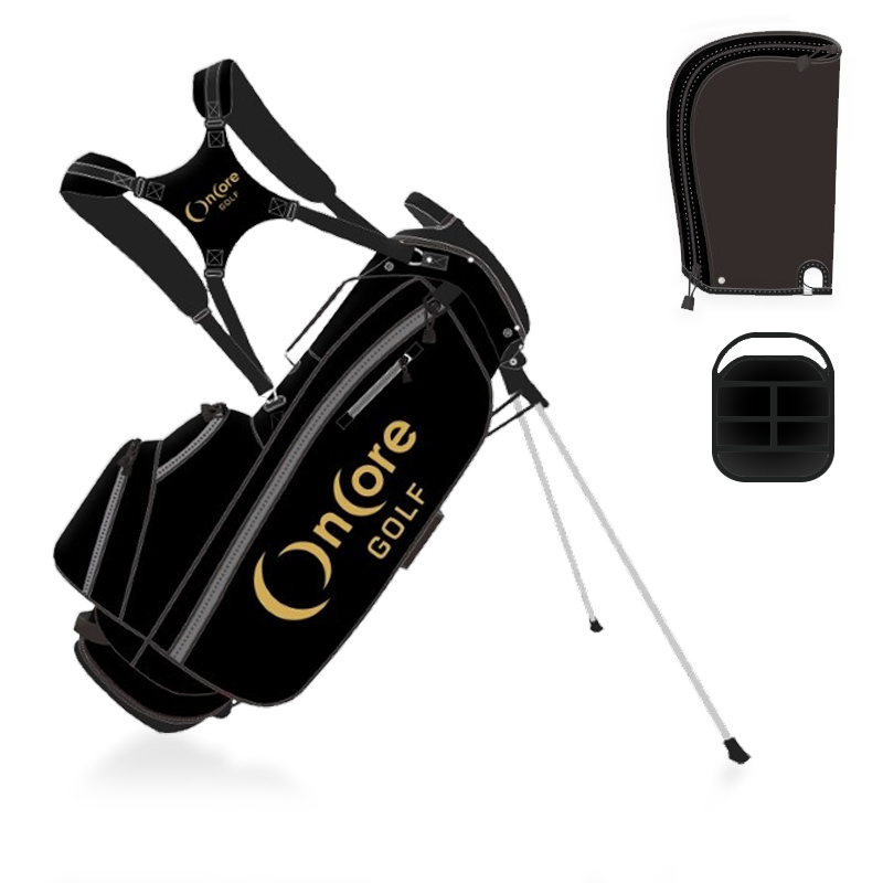 shop-leather-oncore-golf-bag-black-2023-stand-bag OnCore Golf - Official Black Leather Stand Bag - New!