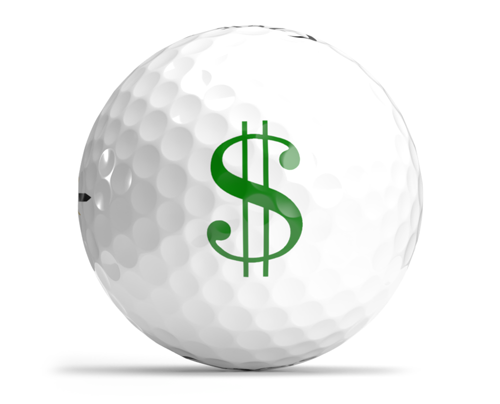 Money Dollar Sign Golf Ball - Custom - OnCore Golf