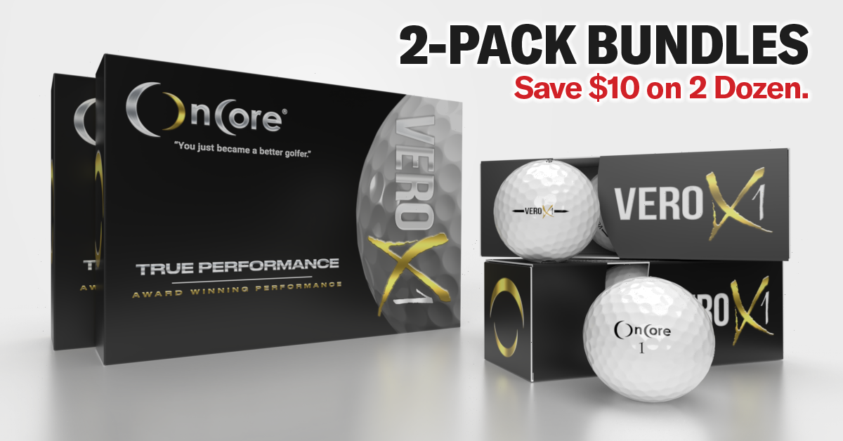 Save $10 on 2 Dozen, with 2-Pack Bundles from OnCore Golf