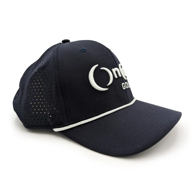 Order the Navy Blue OnCore Rope Golf Hat with Embroidered Logo Mark