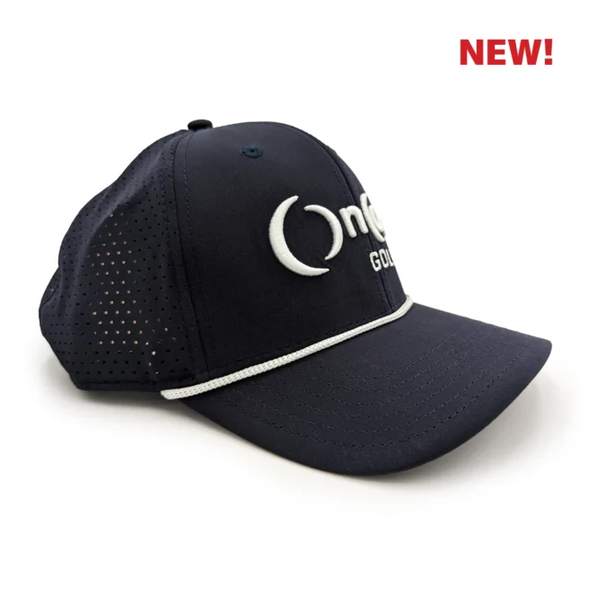 Order the Navy Blue OnCore Rope Golf Hat with Embroidered Logo Mark
