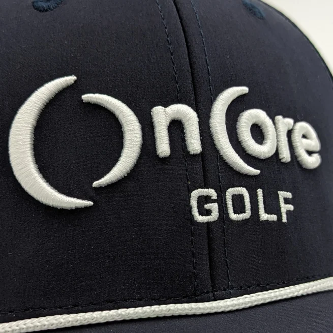 Order the Navy Blue OnCore Rope Golf Hat with Embroidered Logo Mark