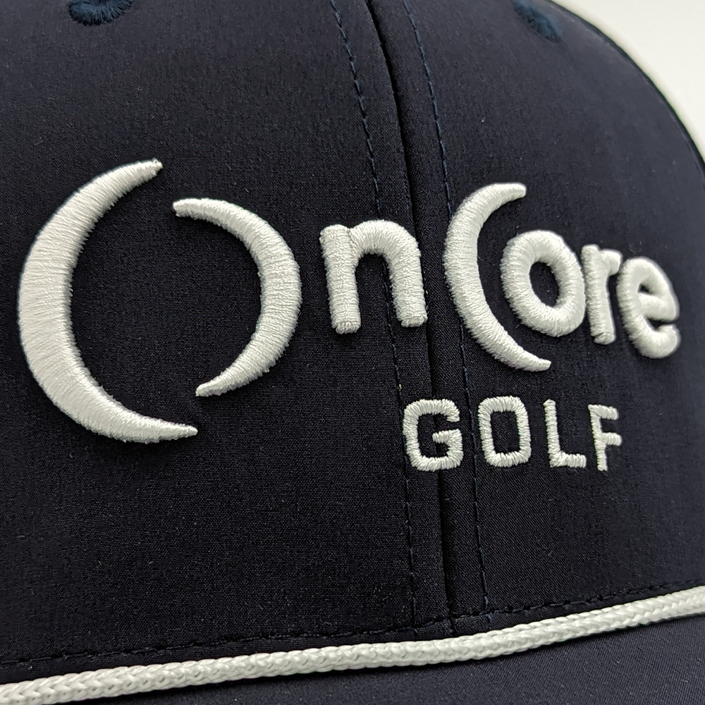 oncore-logo-rop-blue-hat-img2 Order the Navy Blue OnCore Rope Golf Hat with Embroidered Logo Mark
