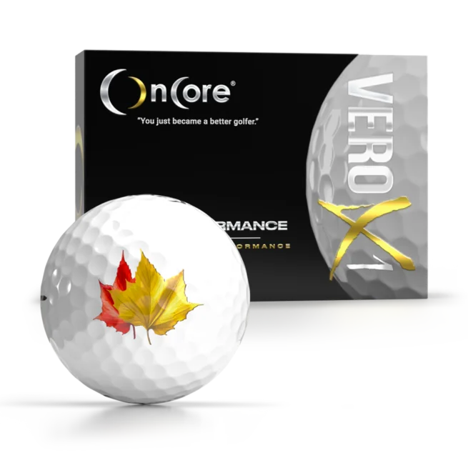 Shop - Fall Leaves | Thanksgiving Day Logo Golf Balls - OnCore Golf - VERO X1