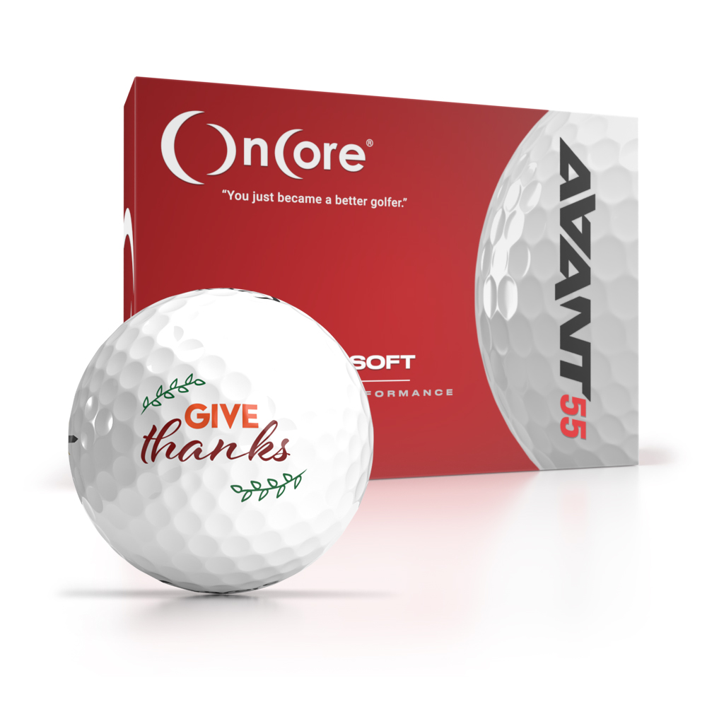 Shop Thanksgiving Day Logo Golf Balls - OnCore Golf - Give Thanks - Dozen AVANT 55
