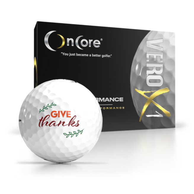 Shop Thanksgiving Day Logo Golf Balls - OnCore Golf - Give Thanks - Dozen VERO X1