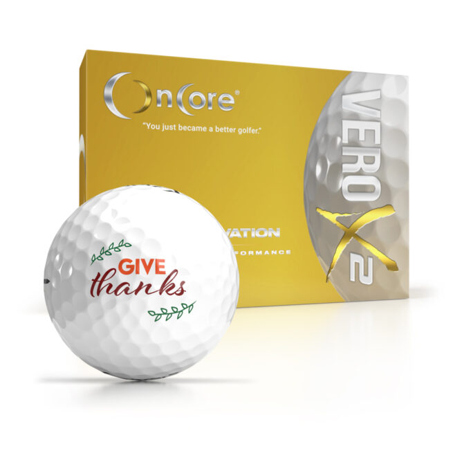 Shop Thanksgiving Day Logo Golf Balls - OnCore Golf - Give Thanks - Dozen VERO X2