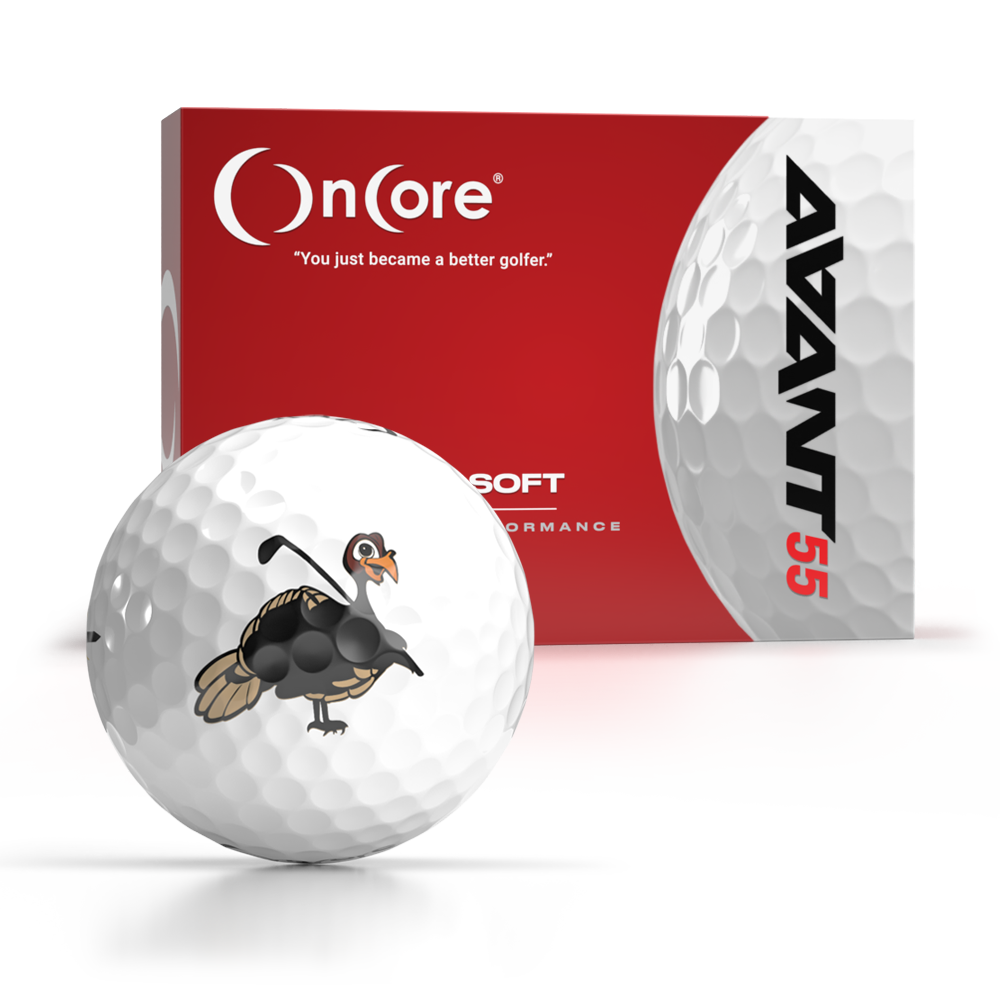 thunder-turkey-club-thankgiving-day-golf-balls-logo-oncore-golf-avant-55 Thunder Turkey - Thanksgiving Day Logo Golf Balls - Shop OnCore Golf - AVANT 55