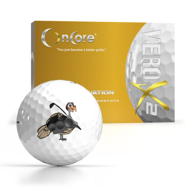 Thunder Turkey - Thanksgiving Day Logo Golf Balls - Shop OnCore Golf - VERO X2