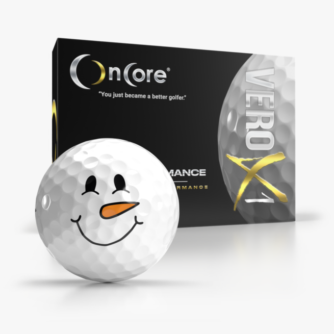 Shop Holiday Collection Golf Balls from OnCore Golf - Frosty Snowman Golf Ball - VERO X1