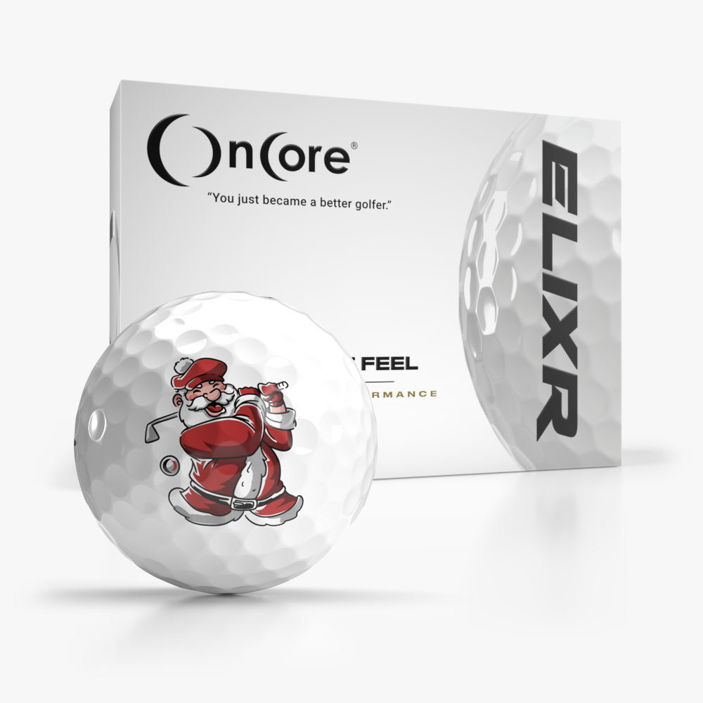 shop-holiday-golf-balls-christmas-logo-santa-claus-oncore-elixr Shop Holiday Collection Golf Balls from OnCore Golf - Santa Swings Golf Ball - ELIXR