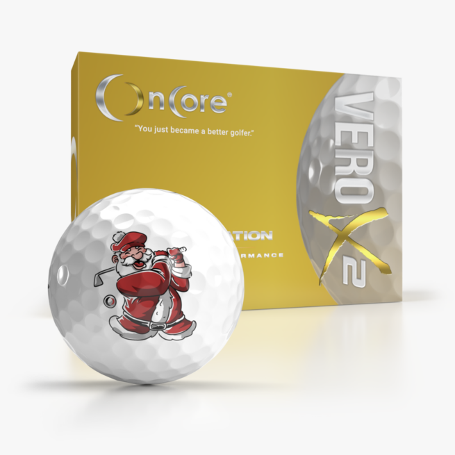 Shop Holiday Collection Golf Balls from OnCore Golf - Santa Swings Golf Ball - VERO X2