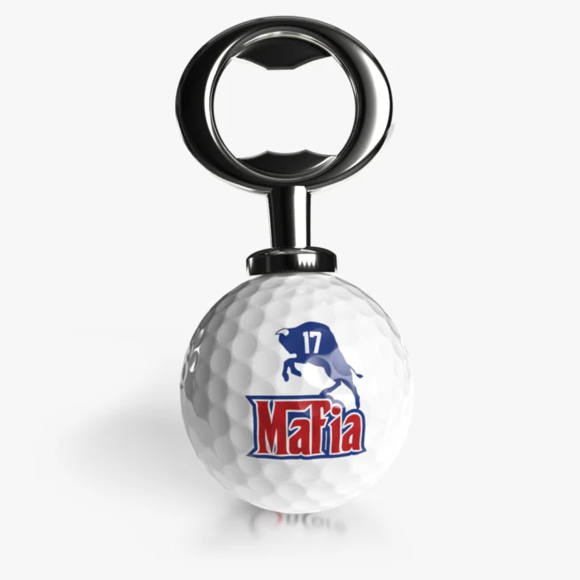 Shop Collectible Josh Allen Golf Ball Bottle Opener Buffalo Mafia Holiday Gift - Mafia Logo