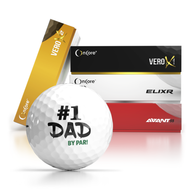 Shop OnCore Golf - Father's Day Golf Balls - #1 Dad By Par - Custom Dozens