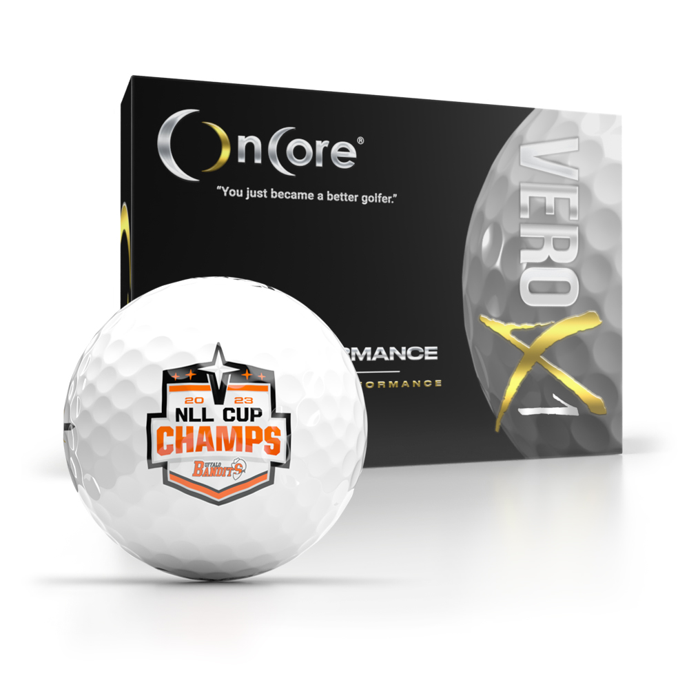 Shop OnCore Golf - Official Buffalo Bandits | 2020-2023 NLL Champions Logo Golf Balls - VERO X1