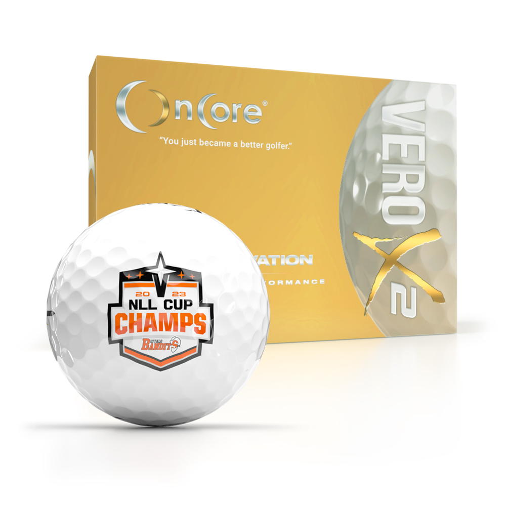 Shop OnCore Golf - Official Buffalo Bandits | 2020-2023 NLL Champions Logo Golf Balls - VERO X2