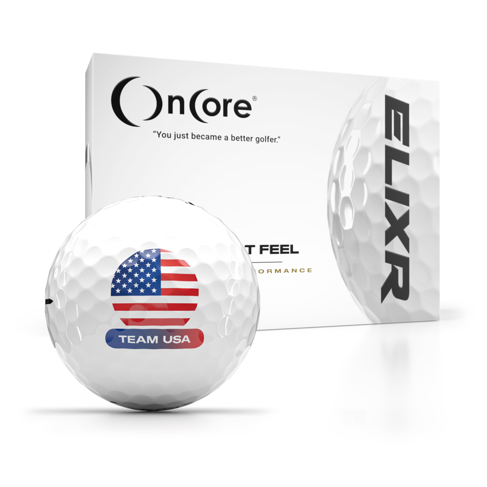 Order your Team USA logo golf balls with American flag design from OnCore Golf - ELIXR