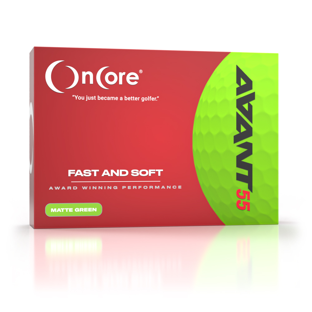 Shop OnCore Golf - AVANT 55 Award Winning Low Compression Golf Balls - Matte Green Dozen