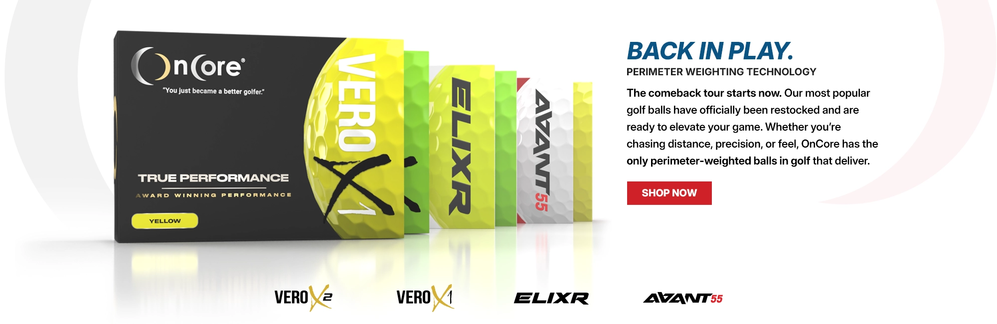 OnCore's Award-Winning Golf Balls are Back In Stock - featuring Perimeter Weighting Technology to Lower Your Score