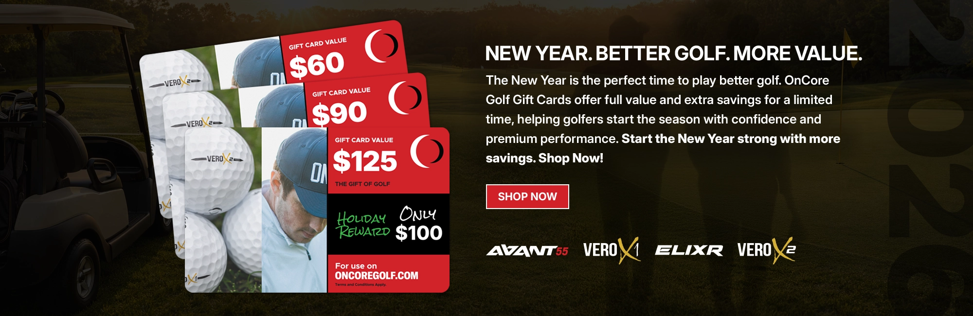 Shop OnCore Golf digital gift card with instant delivery, perfect New Year's gift for all golfers