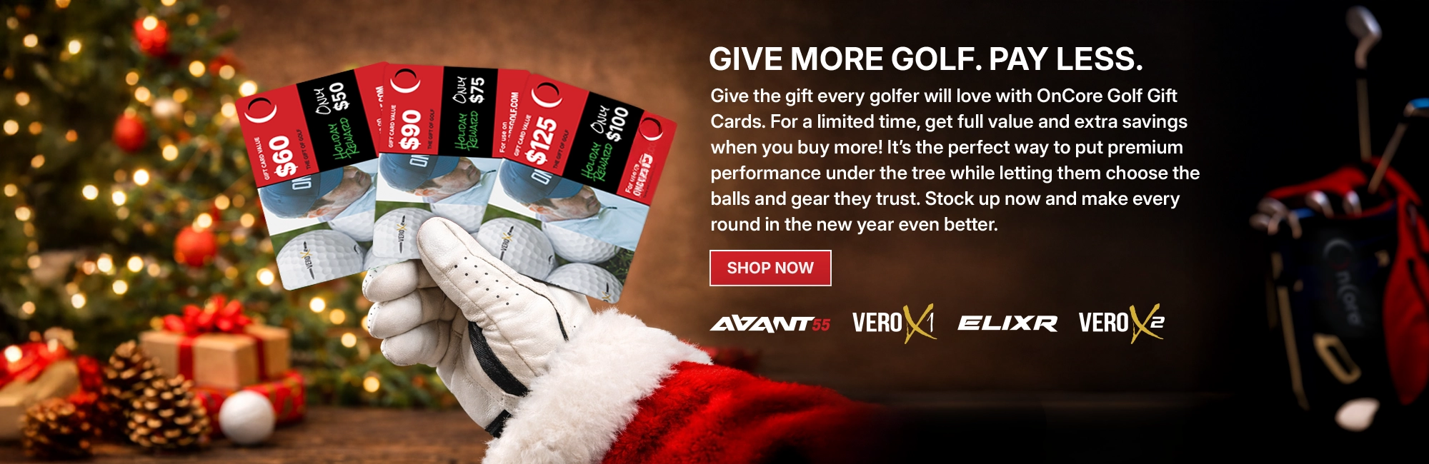 Shop OnCore Golf digital gift card with instant delivery, perfect holiday gift for all golfers